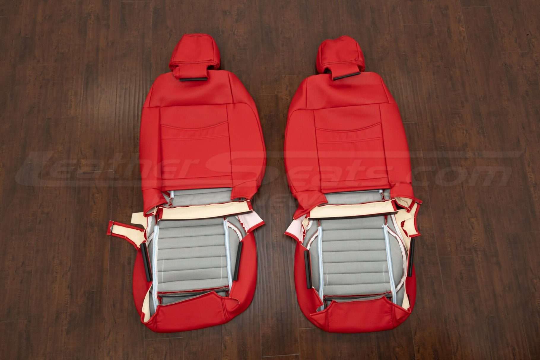Back view of front seat upholstery