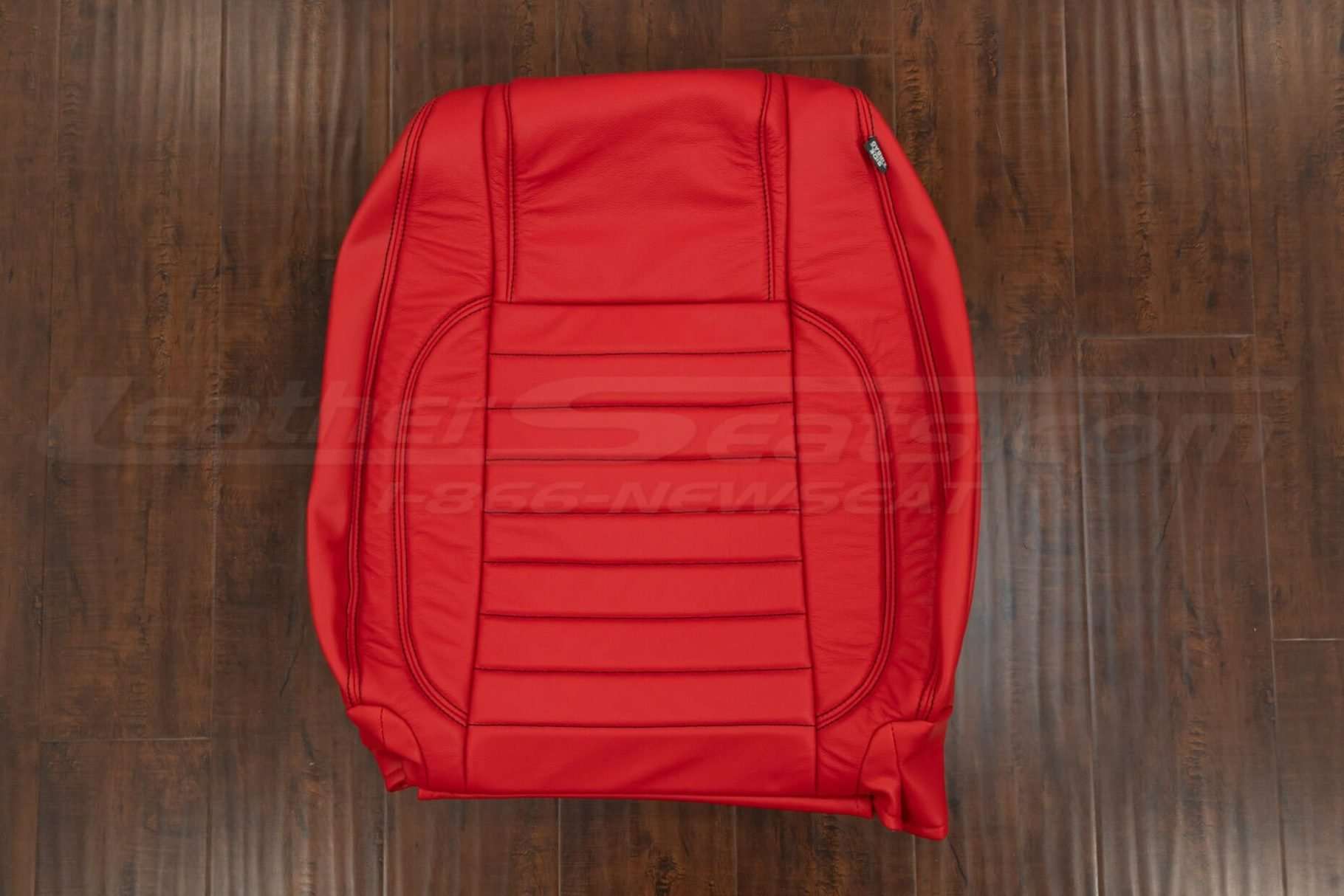 Bright rRed Mustang backrest leather upholstery