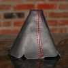 Mazda Miata leather shift boot upholstery in Black withRed stitching