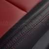 Contrasting double-stitching in Cardinal on installed leather seats