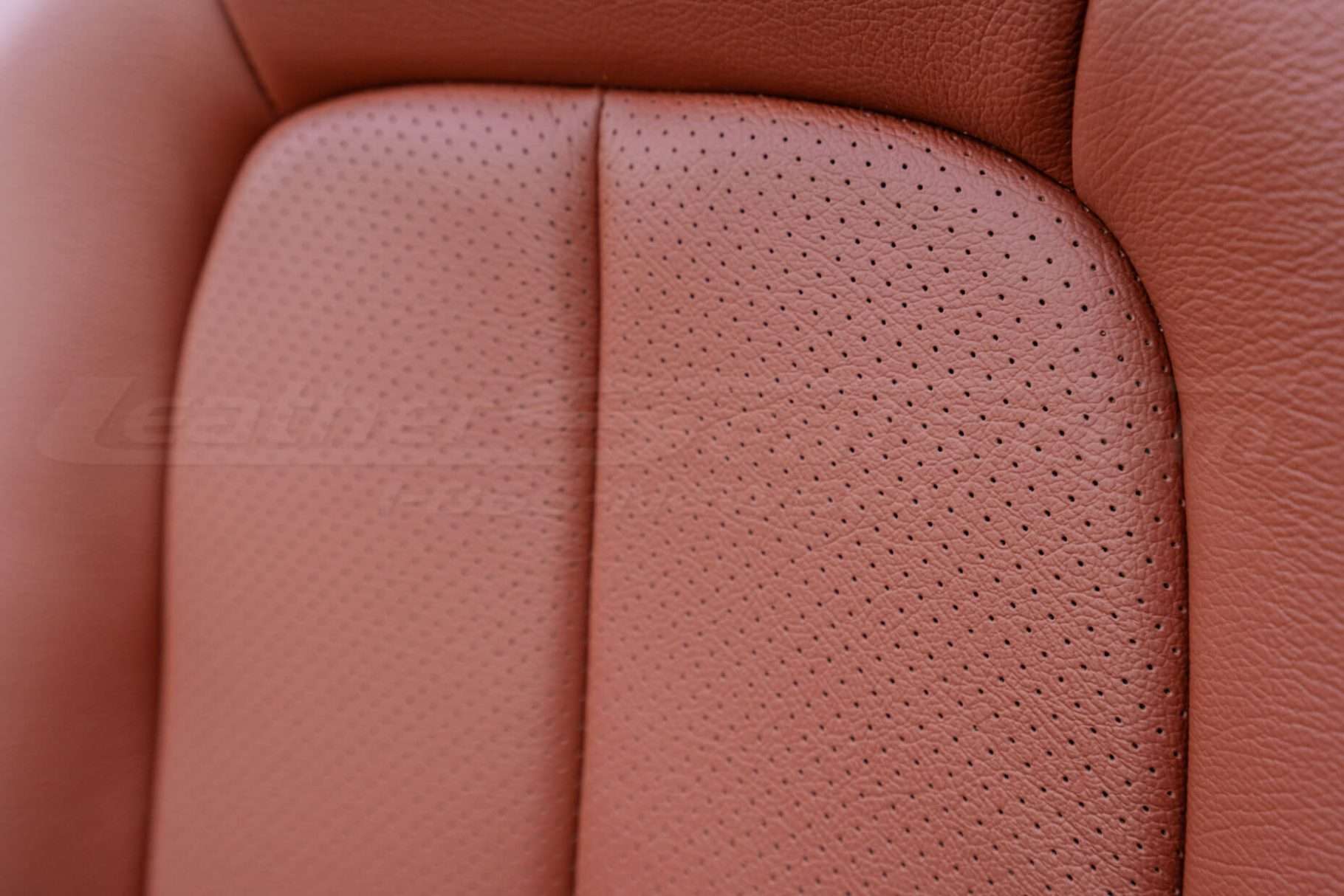 Perforated Insert close-up on Mitt Brown leather