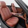 Alternate view of 2007 Mazda Miata front passenger seat with custom leather upholstery