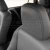 Leather headrest close-up with contrasting double-stitching in Black