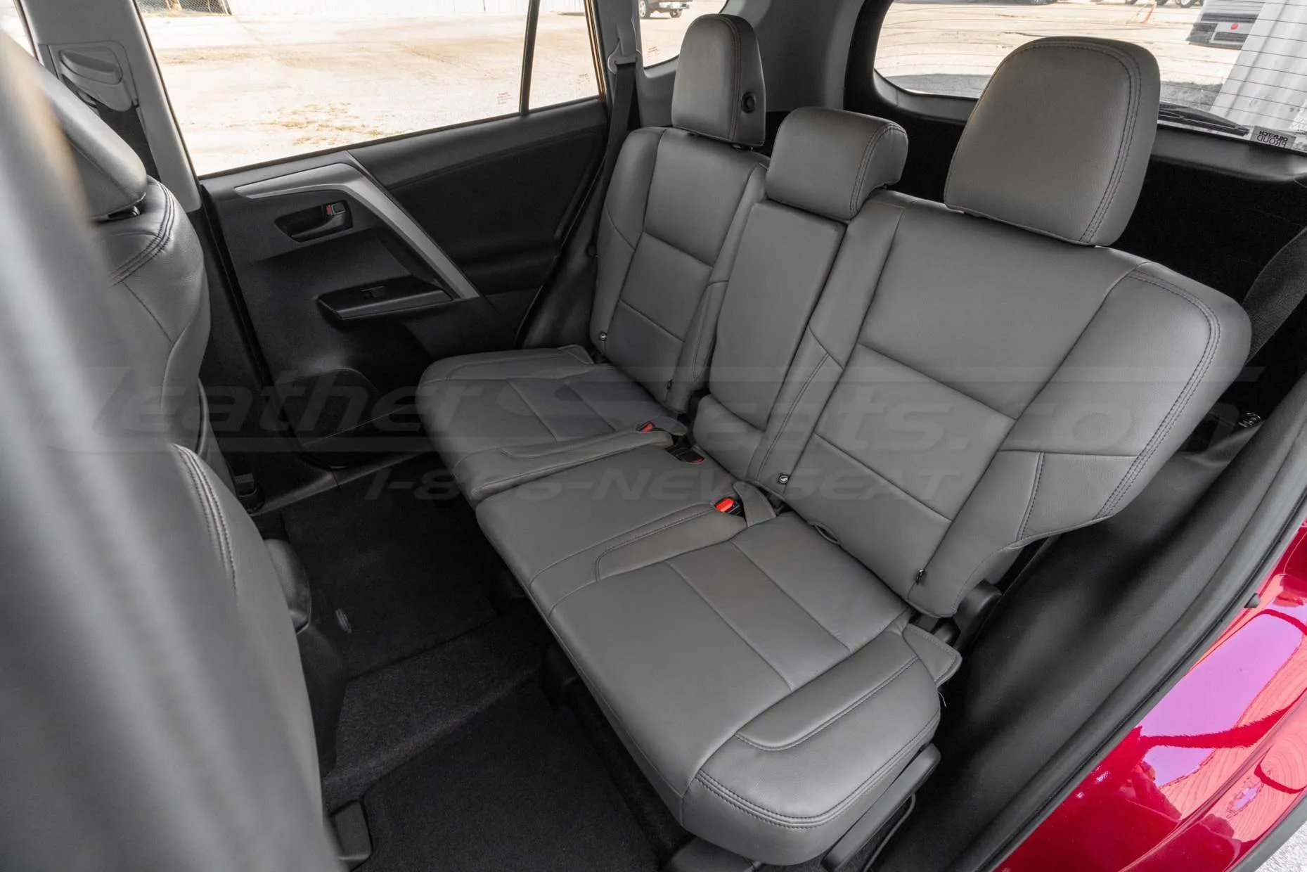 Toyota RAV4 custom installed leather seats in Light Grey - Rear seats fro driver side