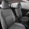 Installed Light GRey Toyota RAV4 leather sats - Front passenger backrest & headrest close-up
