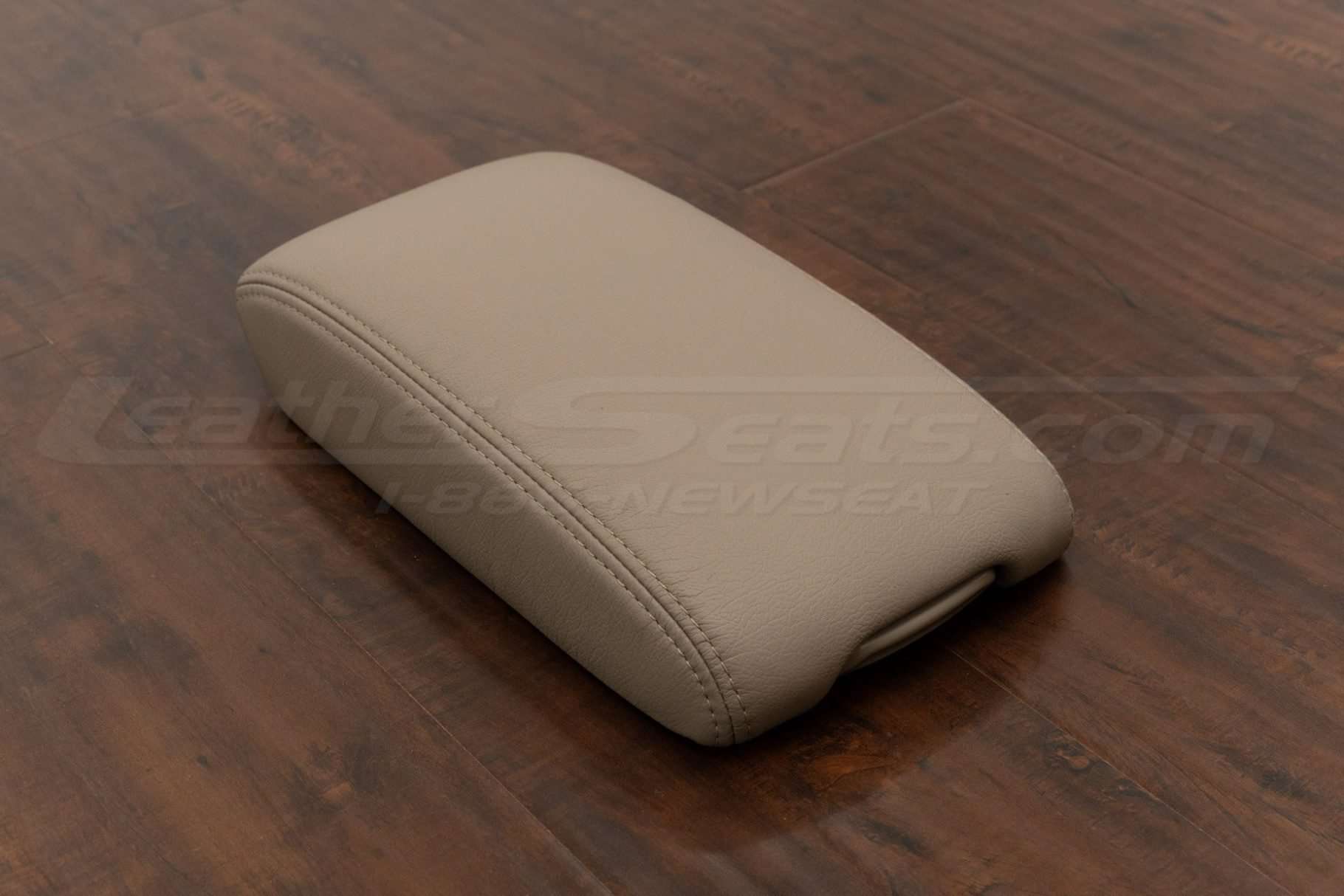 Side view of 2005 Toyota Solara console lid with custom leather cover