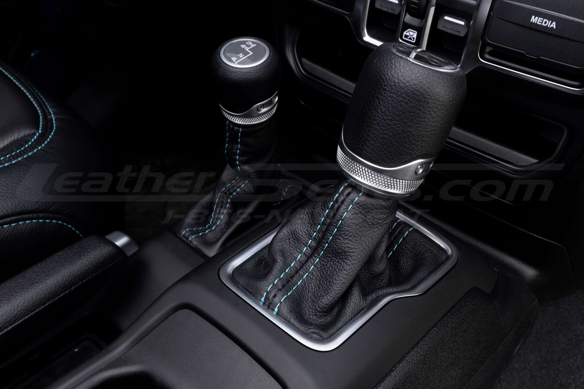 Installed Automatic Leather Shift Boot for Jeep Wrangler JL