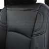 Dodge Ram leather backrest close-up with perforated and non perforated sections