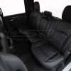 2019+ Dodge Ram with premium installed black leather seat covers - Rear seats from driver side