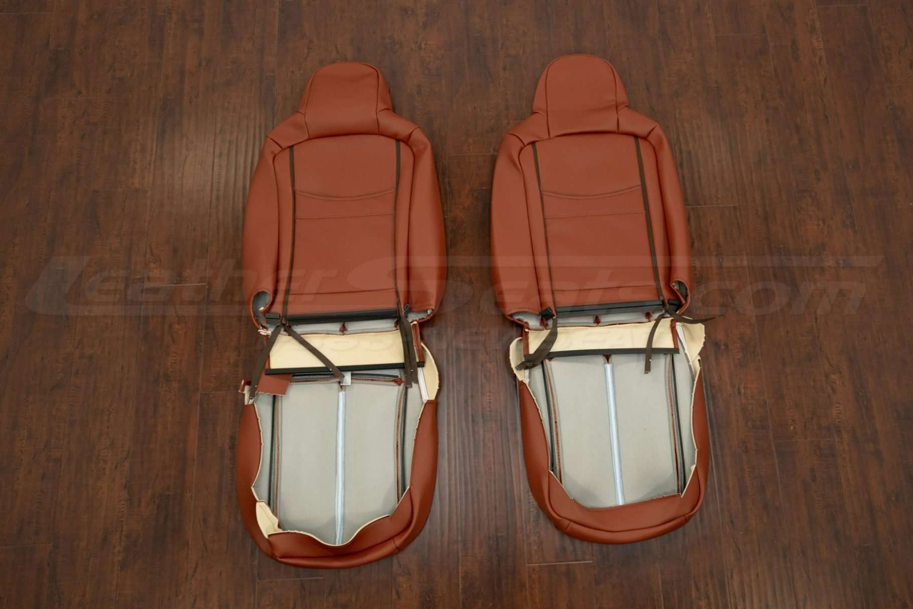 Back view of Miata front seat upholstery