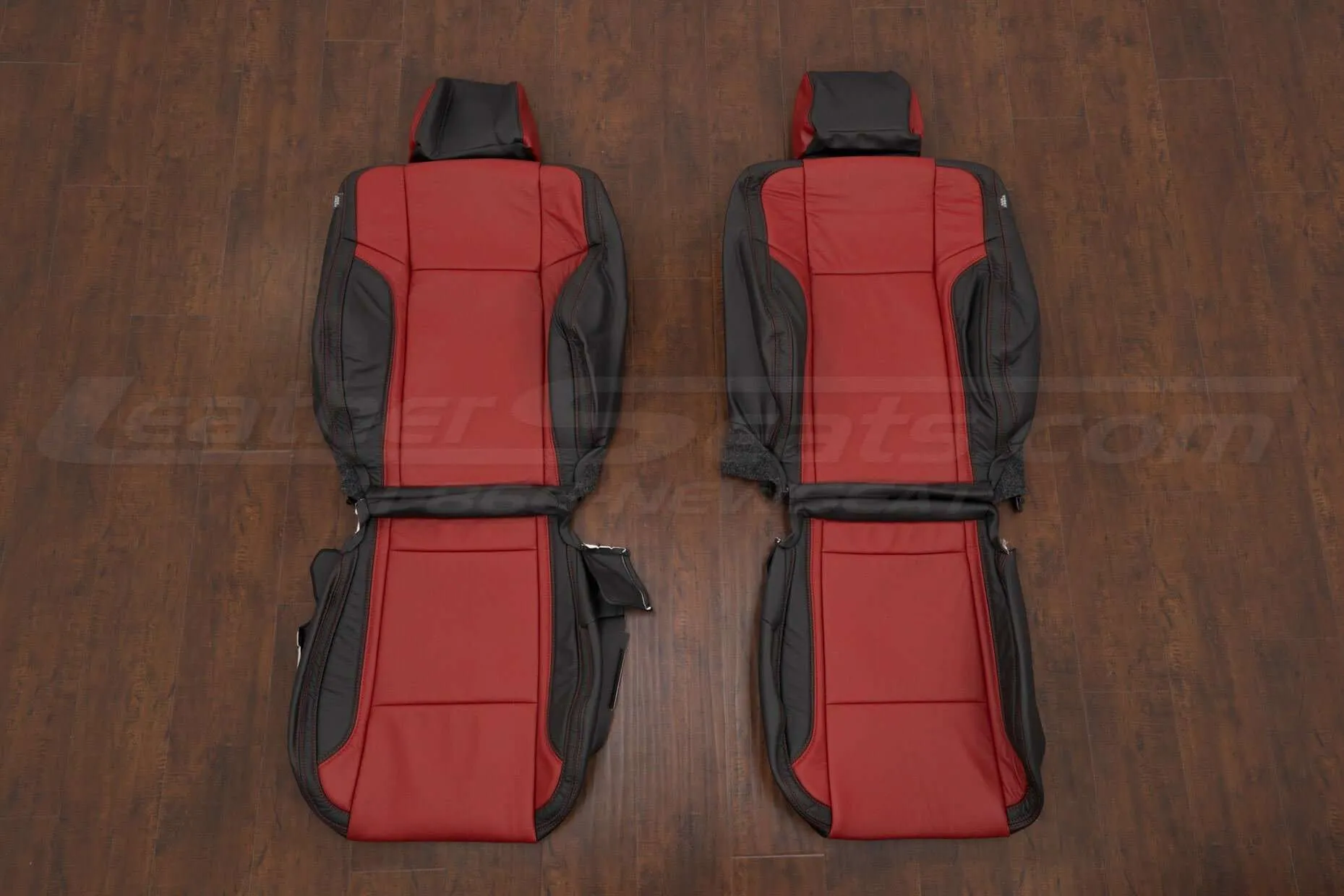 2015-2023 Dodge Charger LEather seat upholstery kit - Black/Cardinal - Front seat uphosltery
