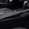 Close-up of Mazda Miata leather emergency brake upholstery