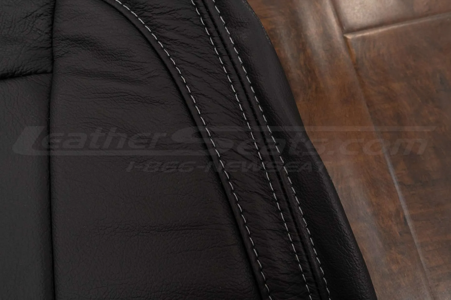 Dove-Grey double stitching on Black upholstery kit
