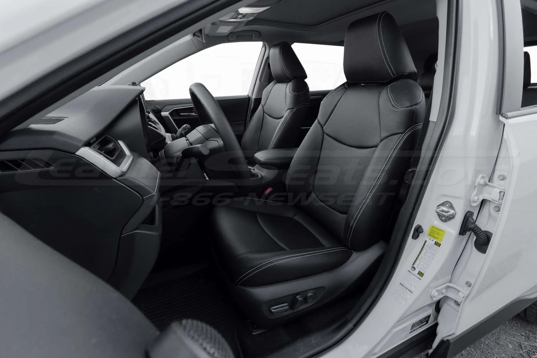 2019-2024 Toyota RAV4 LEather Seat Interior Kit - Black - Installed Front driver seat