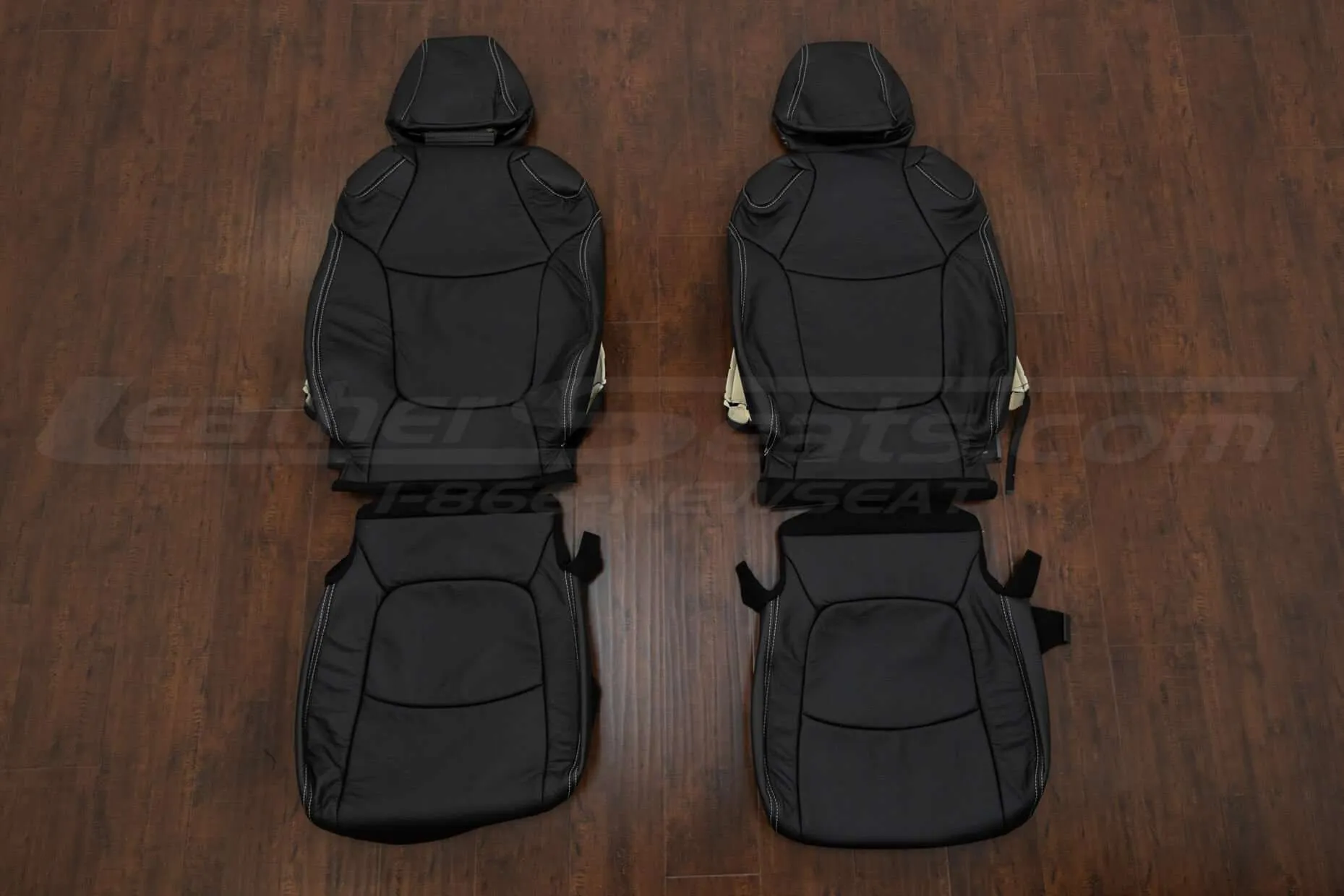 Toyota RAV4 Leather Seat Upholstery Kit - Black- Front seat upholstery