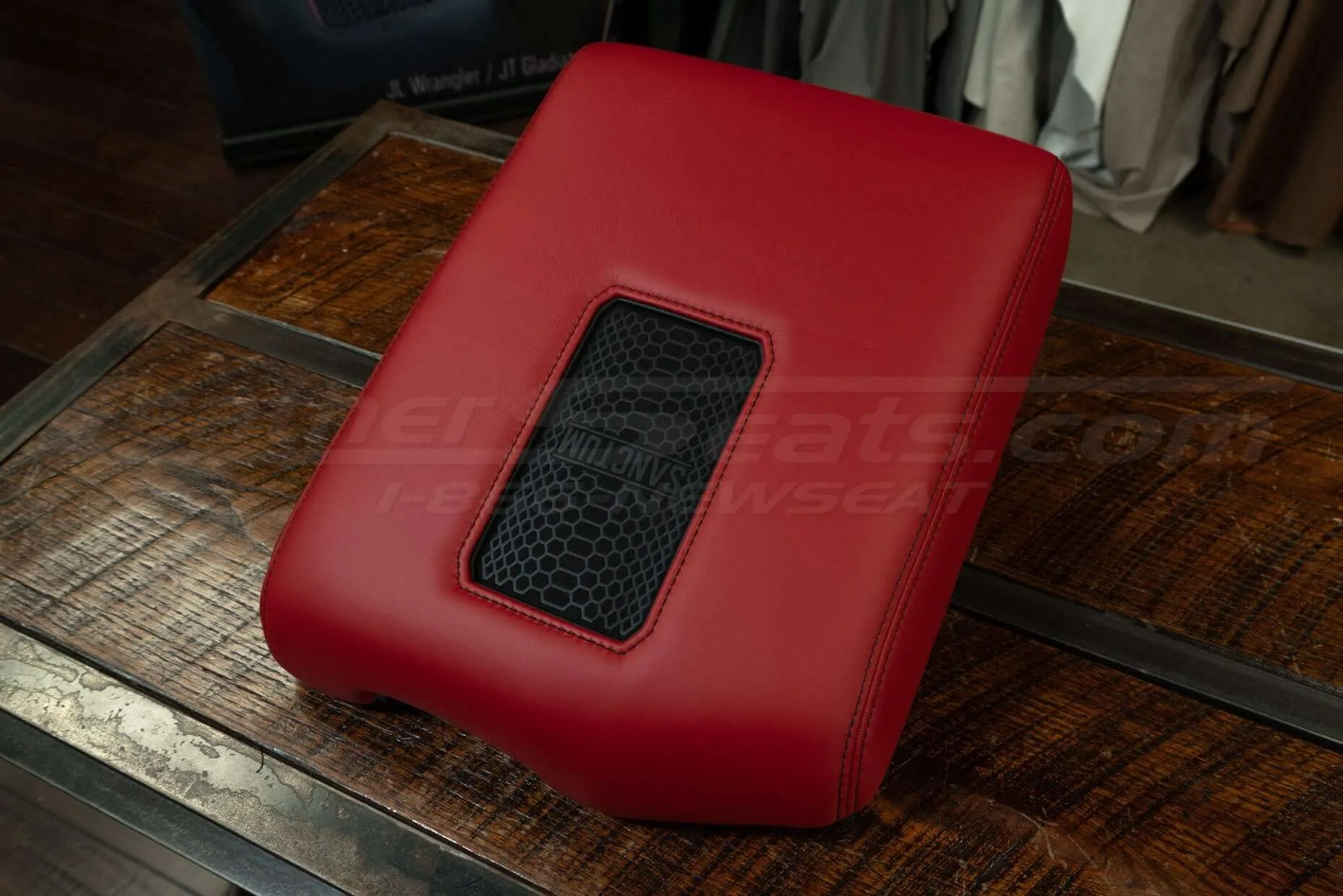 Red Leather Toyota Tundra Charging Console - Ecstasy Leather Upgrade