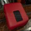 QI Phone Charging Console in Red leather with Black stitching and Black trim ing