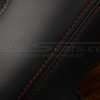 Contrasting Bright Red stitching on Black leather