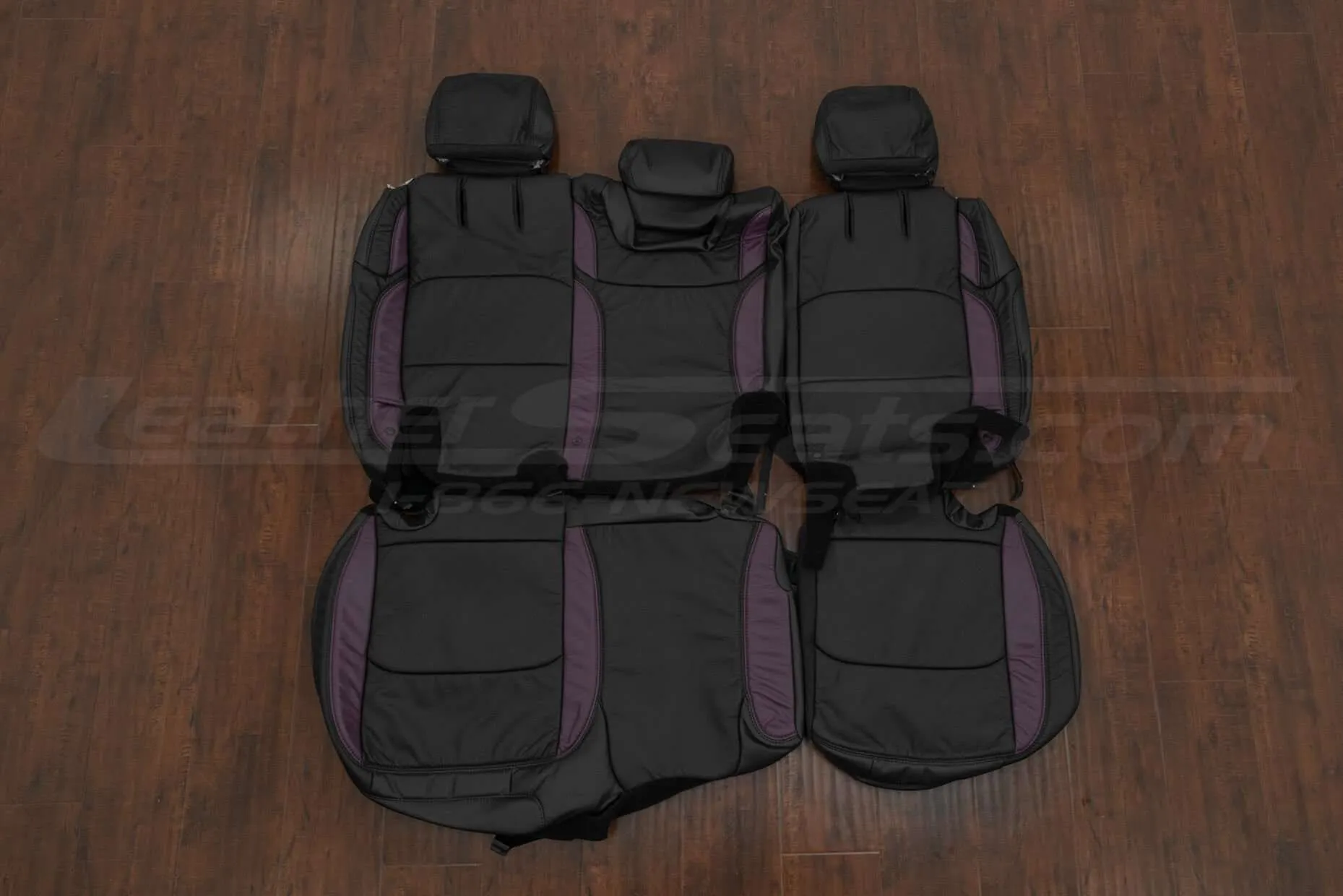 Jeep Wrangler JL Leather Seat Interior Kit - Black/Purple - Rear seat upholstery