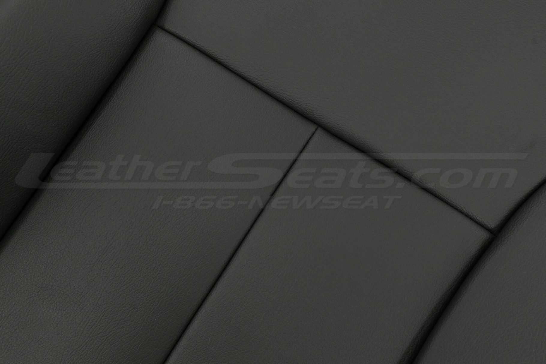 Graphite leather texture on backrest upholstery