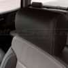 Leather Coffee headrest close-up with contrasting stitching in Bristol