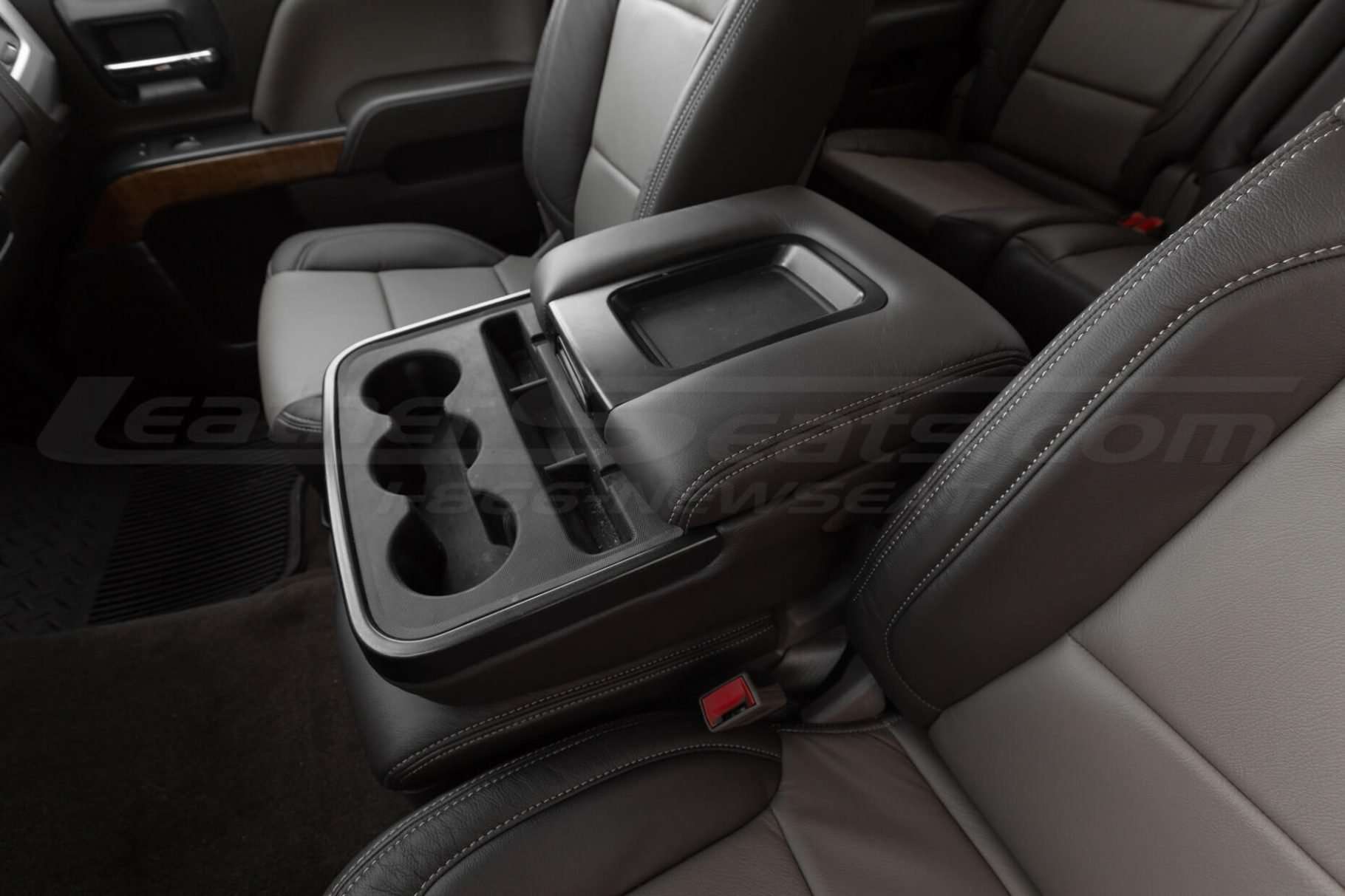 Leather Console Lid cover in Coffee