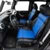 2013-2018 Jeep Wrangler JK Leather Seat Interior Kit - Black with Cobalt Body - Front driver seat