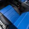 Top-down view of front driver seat backrest and cushion