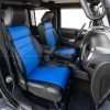 Jeep Wrangler JK with installed LeatherSeats.com interior kit in Black with Cobalt BLue Body - Front passenger seat