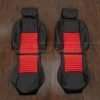 2002-2005 Ford Thunderbird Leather Seat Upholstery Kit - Black/Bright Red - Front seat upholstery