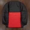 Two-Tone leather front backrest upholstery in Black & Bright Red