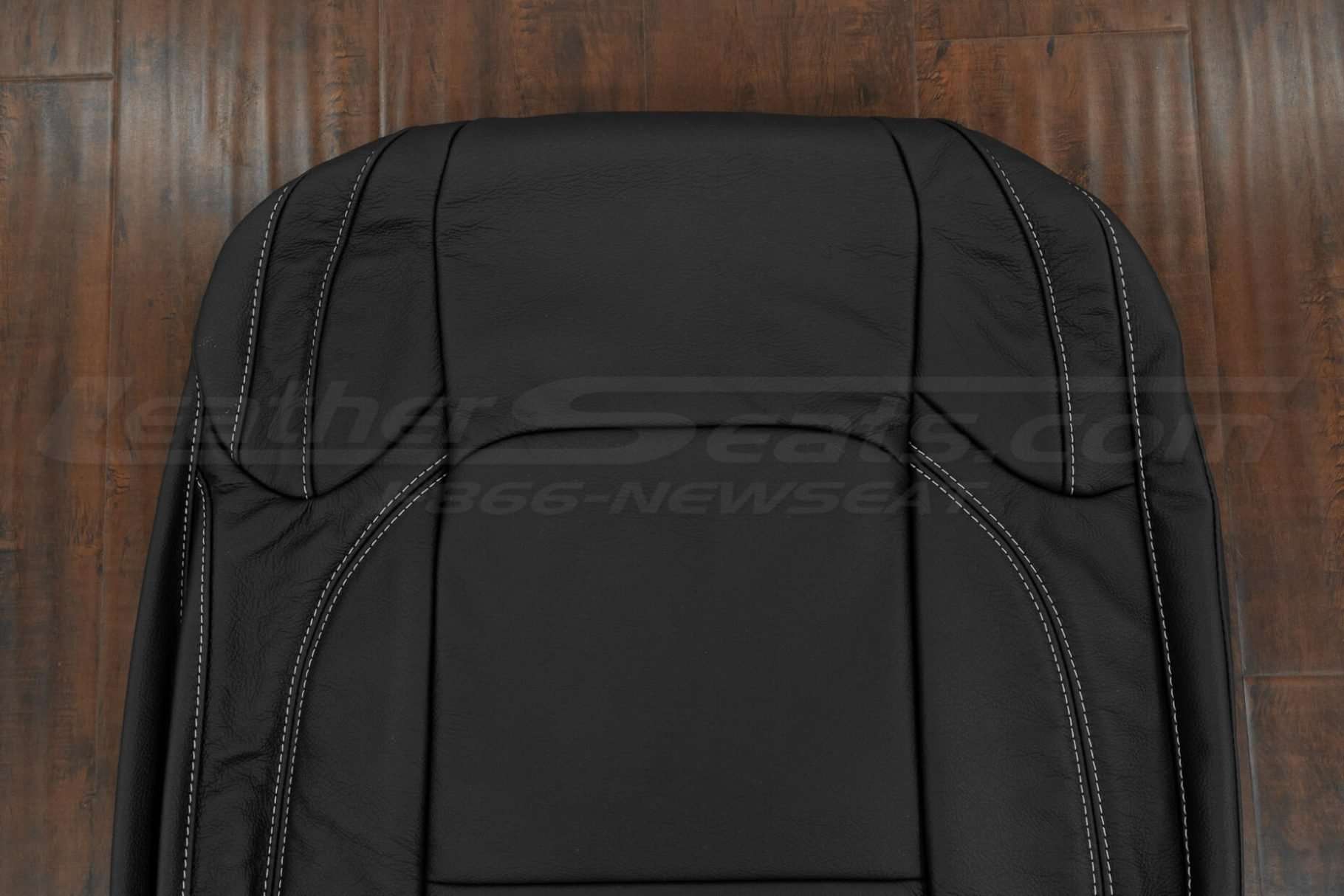 Upper section of leather backrest upholstery