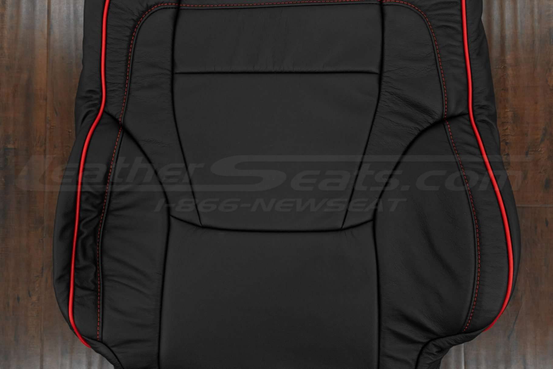 Insert section of leather backrest upholstery