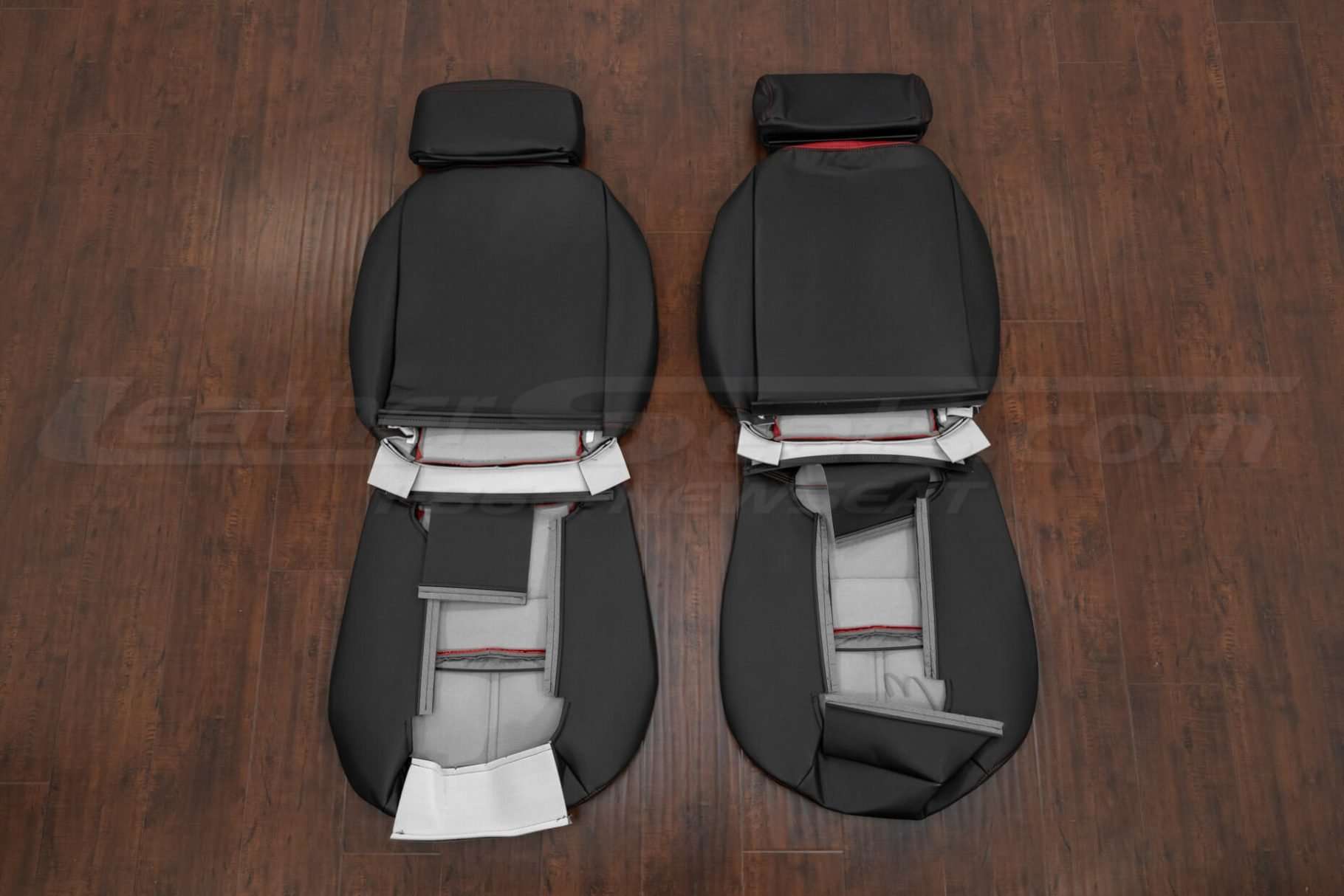 Front seat upholstery flipped
