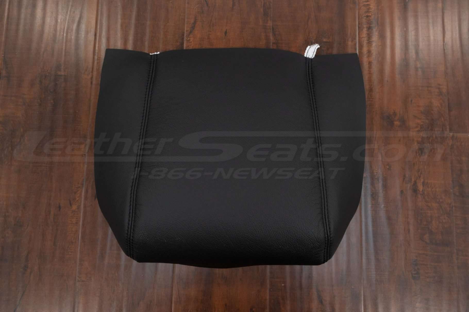 Flat view of leather console lid cover upholstery