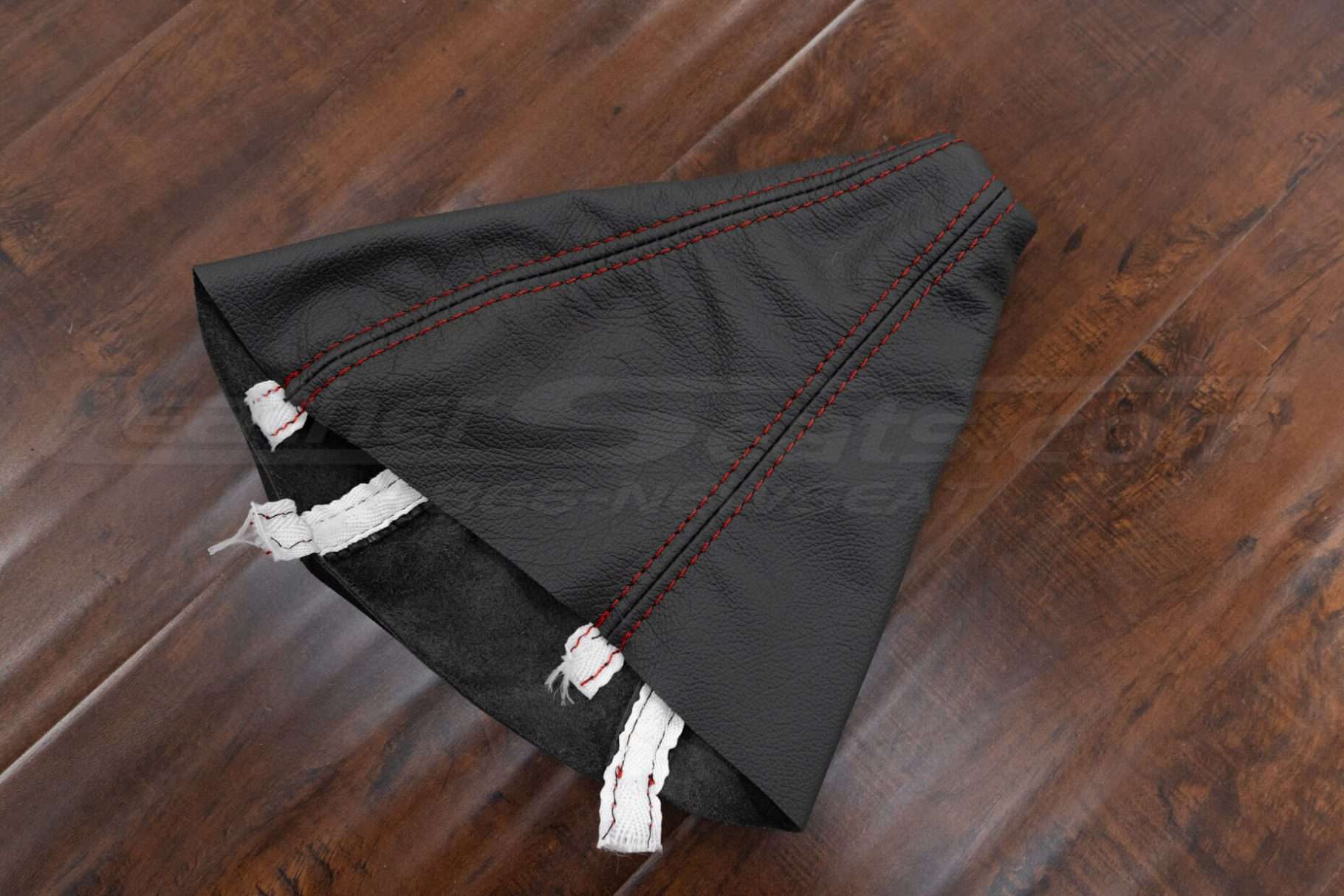 Alternate side view of leather upholstery for Dodge Ram manual shift boot