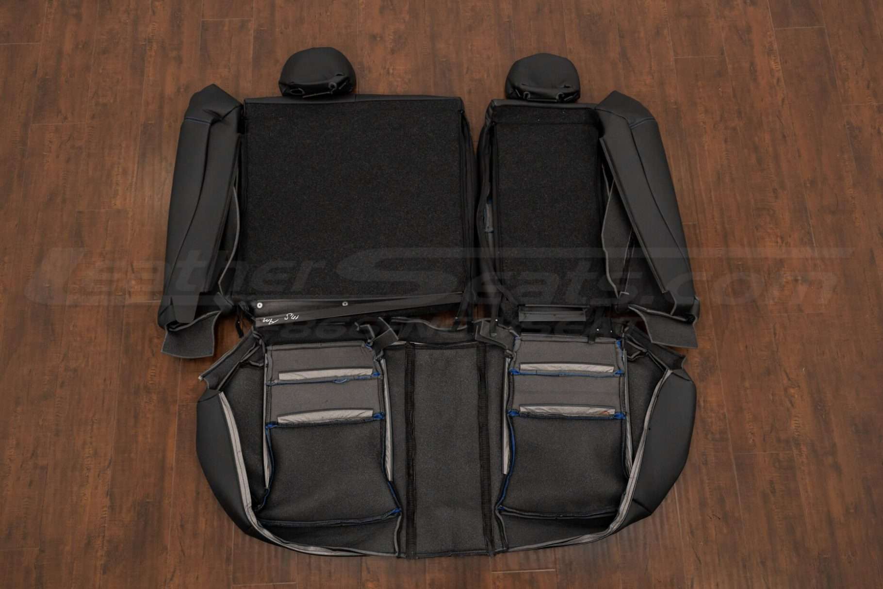 Back view of rear seat upholstery with bolsters