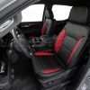 Installed custom Black and Bright Red leather seats with CNC stitched diamond wings - front driver seat