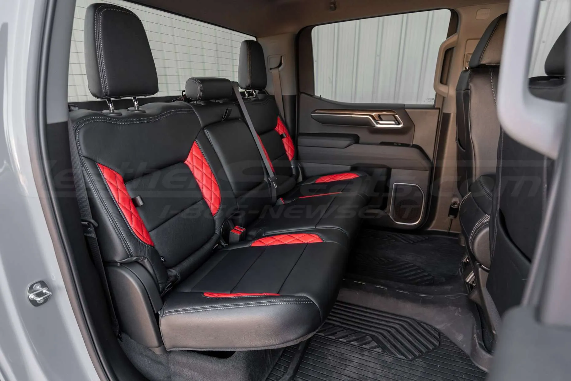2019-2024 chevy Silverado with custom two-tone leather interior and quilted Diamond Wings