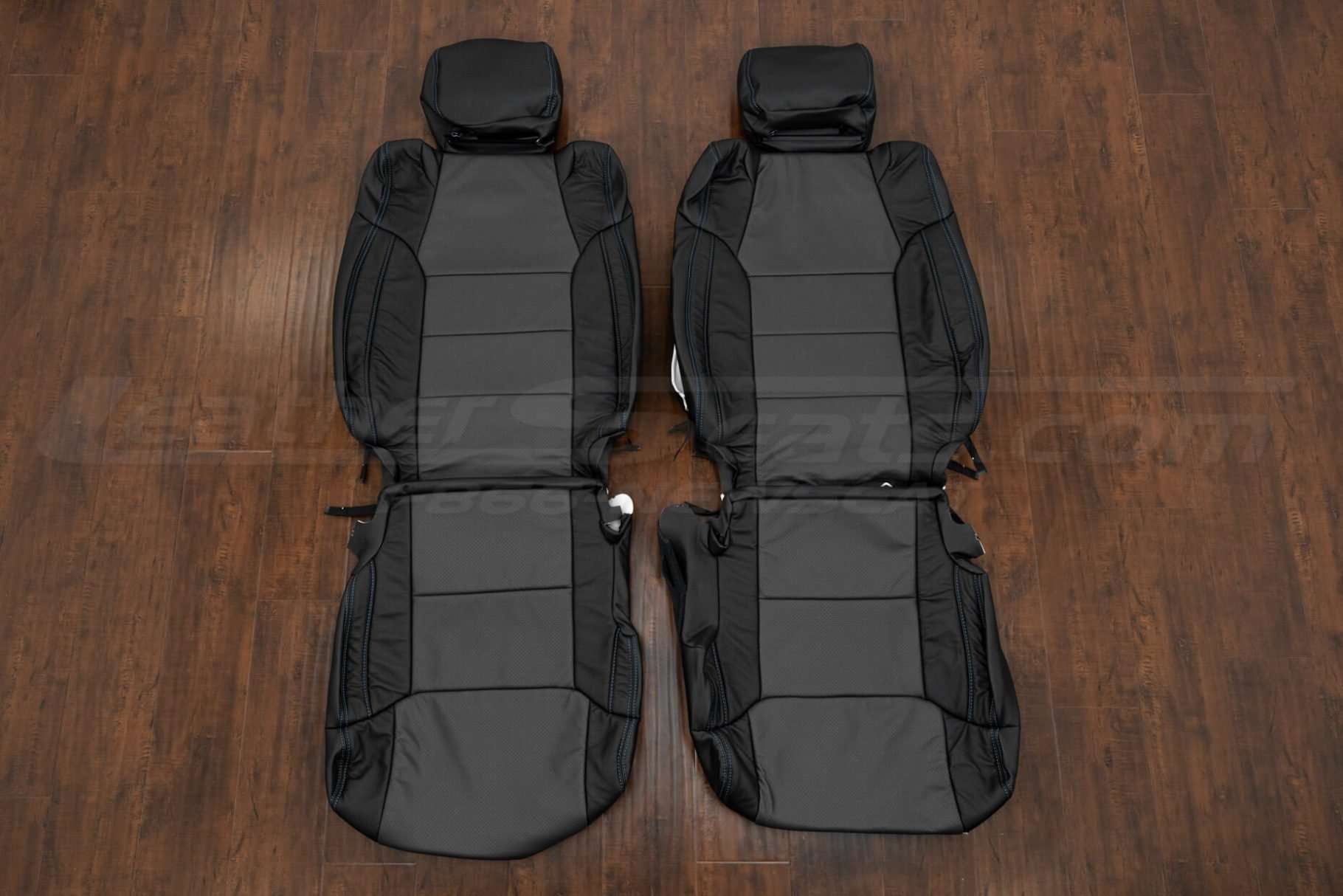 2014-2021 Toyota Tundra Double-Cab leather upholstery kit - Black/Graphite - Front seat upholstery