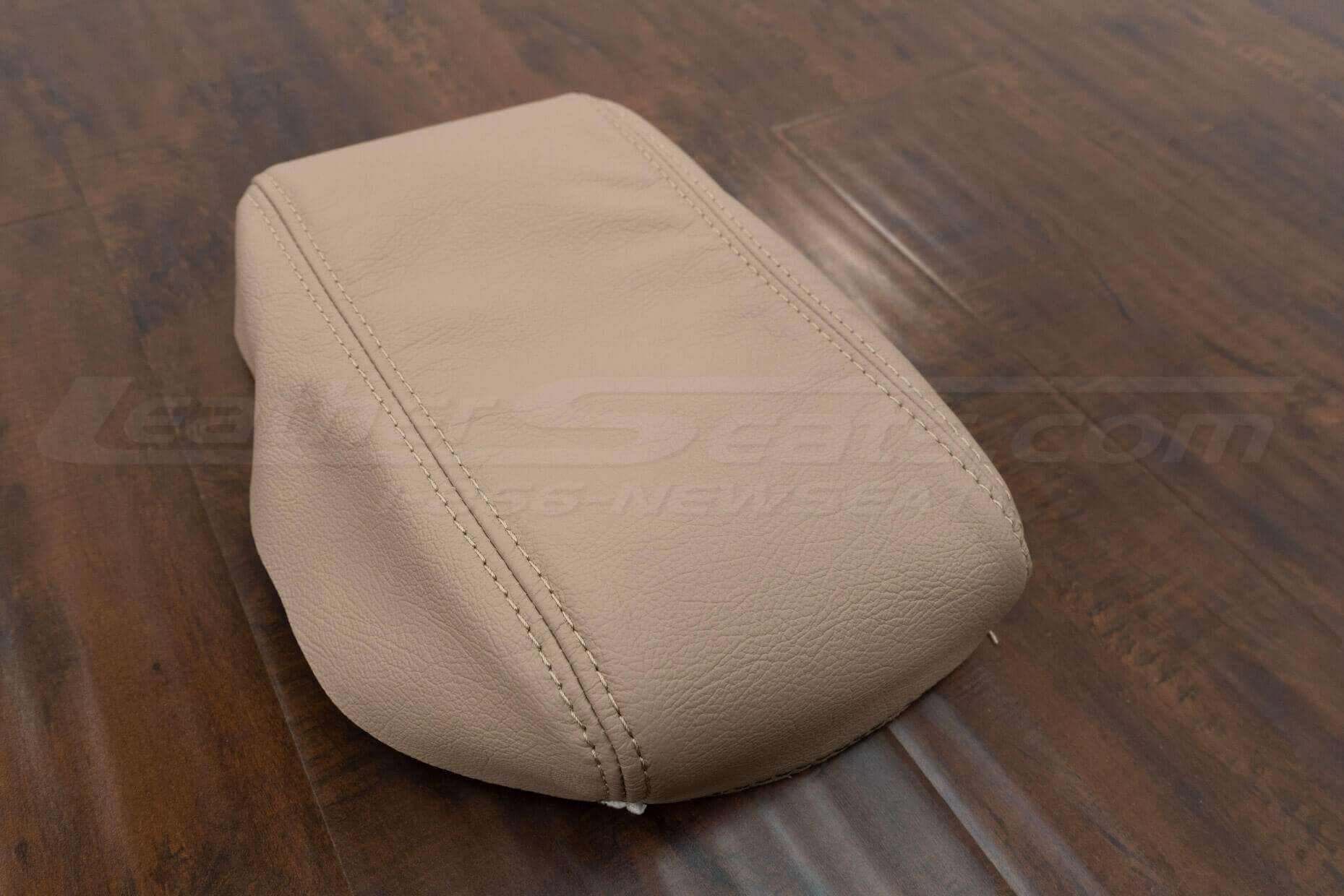 Alternate side view of leather console lid cover in Sandstone for 1993-1996 Nissan 300zx