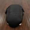Flat front view of leather console lid cover