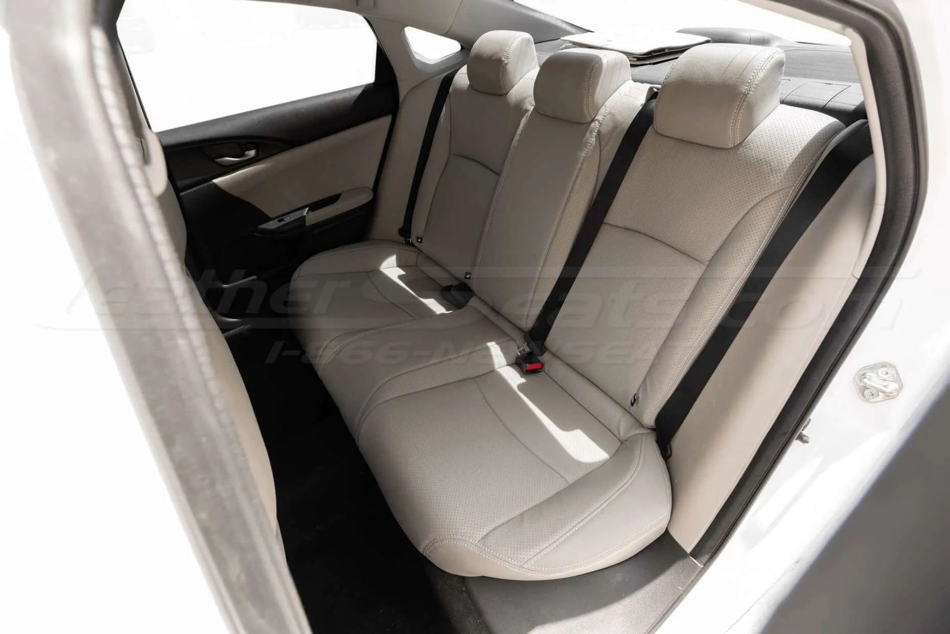 Honda Civic Sedan with custom leather seats - Rear seats from driver side