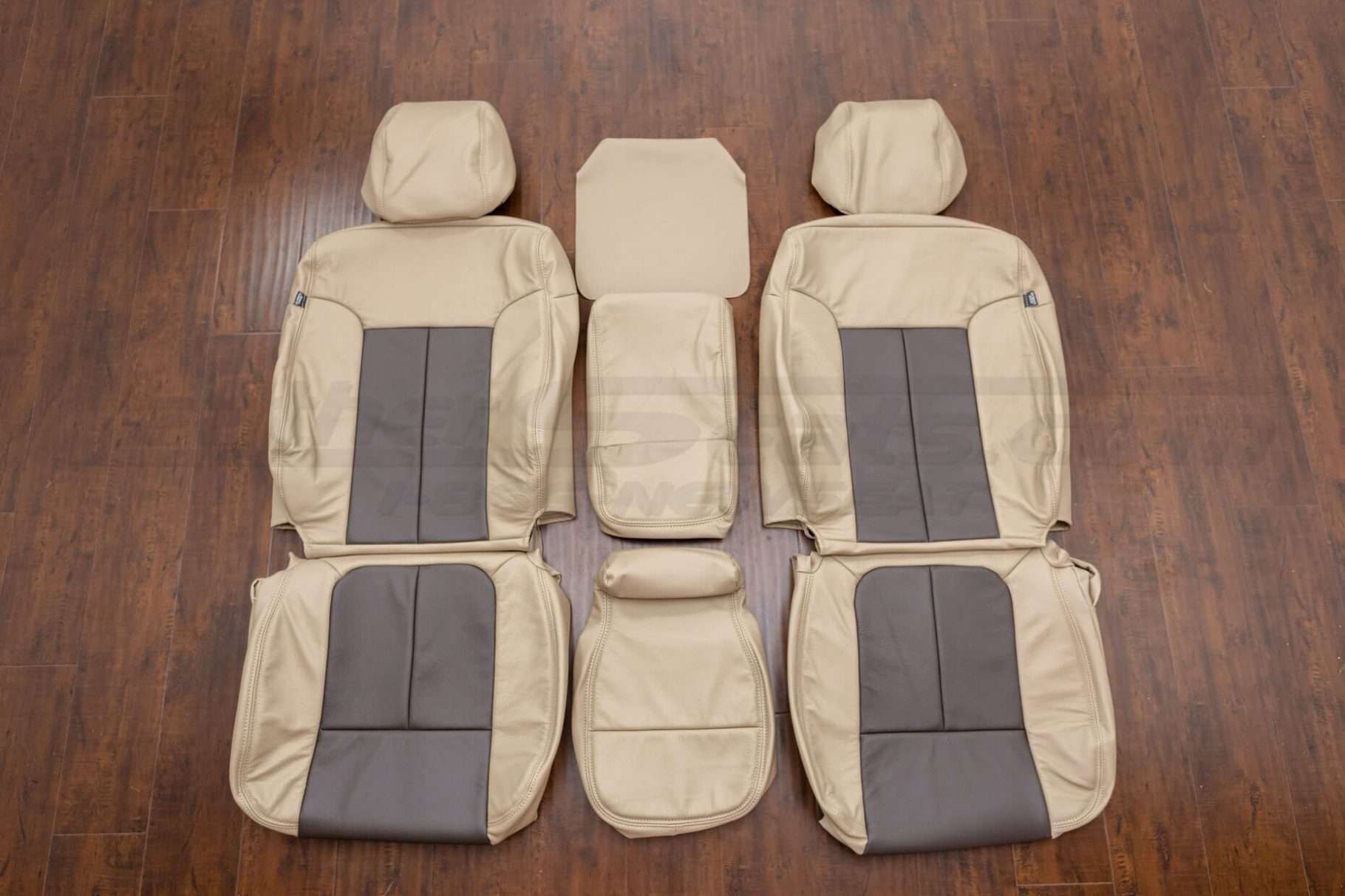 2009-2014 Ford F-150 aftermarket leather seat interior kit - Sandstone/Java - Front seat 40/20/40 upholstery