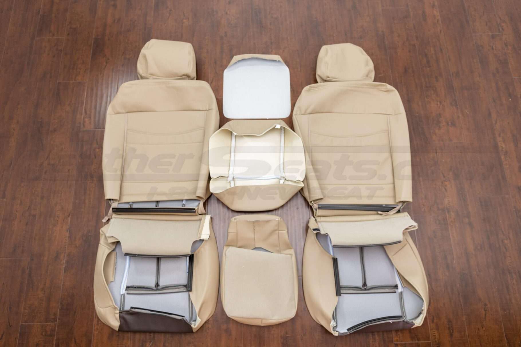 Front seat 40/20/40 ford f-150 eather upholstery kit flipped