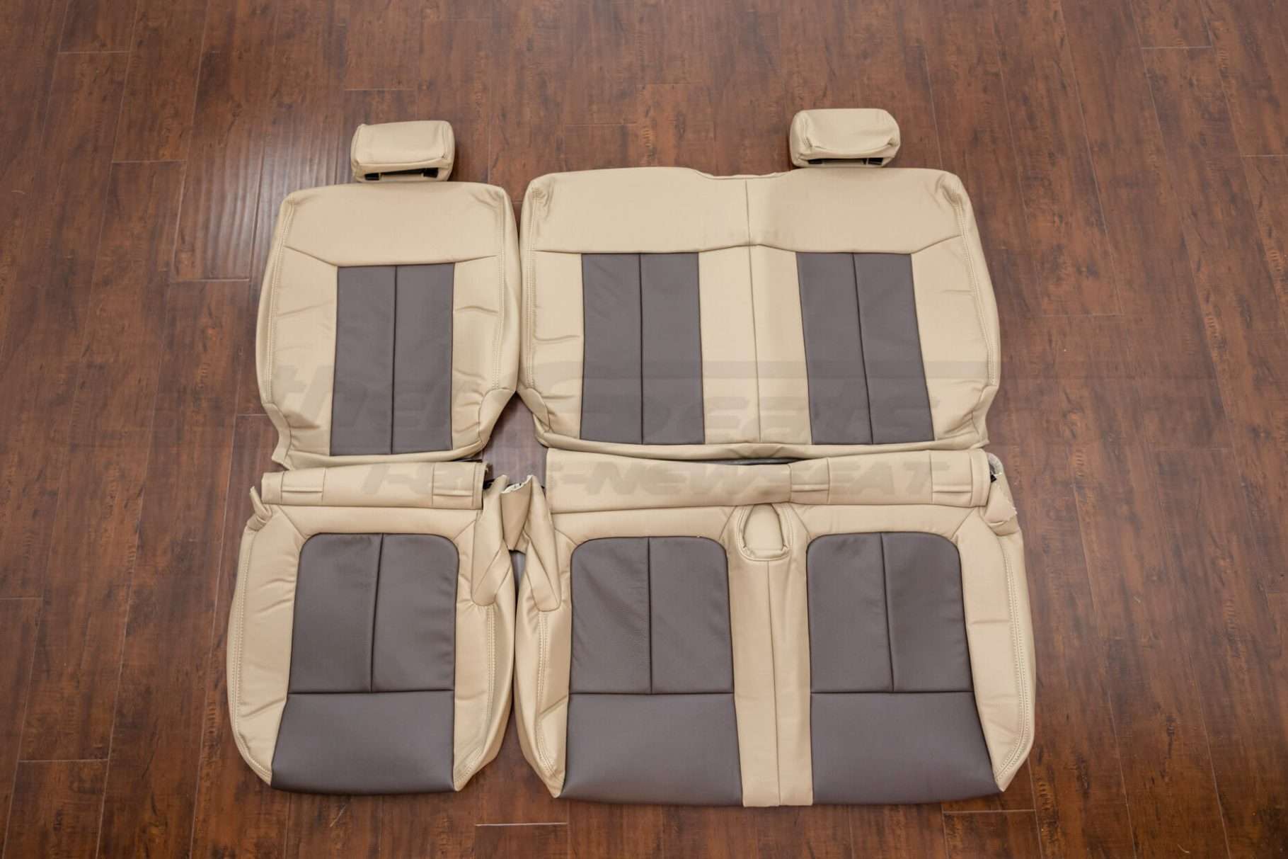 2009-2014 Ford F-150 SuperCrew leather seat interior kit- Sandstone/Java - Rear seat leather upholstery