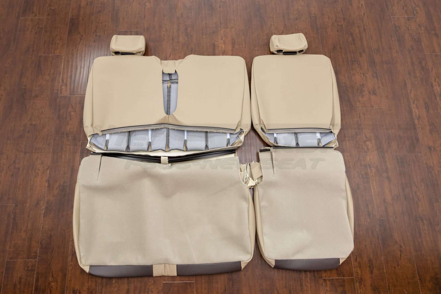 Rear seat ford f-150 leather upholstery flipped