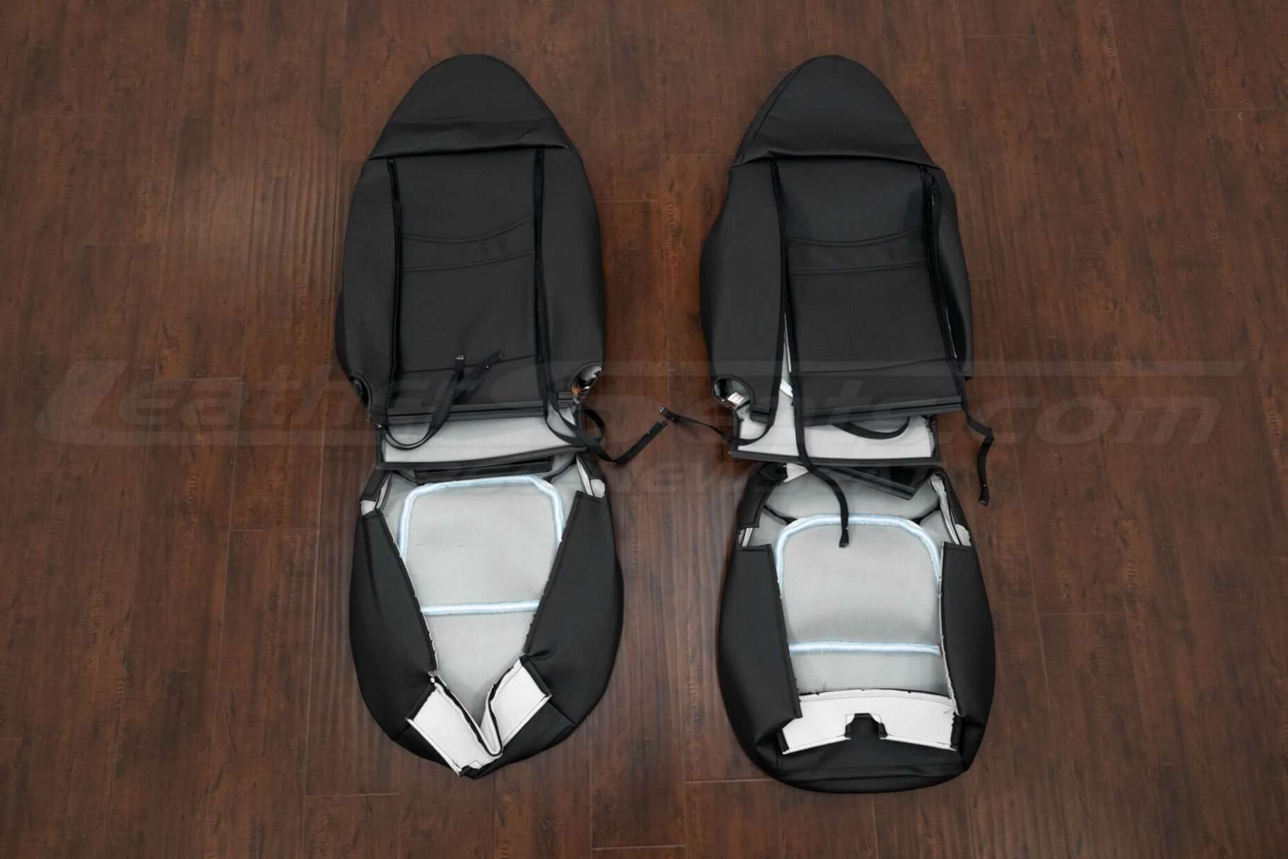 Back view of front seat uphosltery