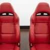 Installed leather backrest sections for Dodge Viper in Ecstasy Red leather