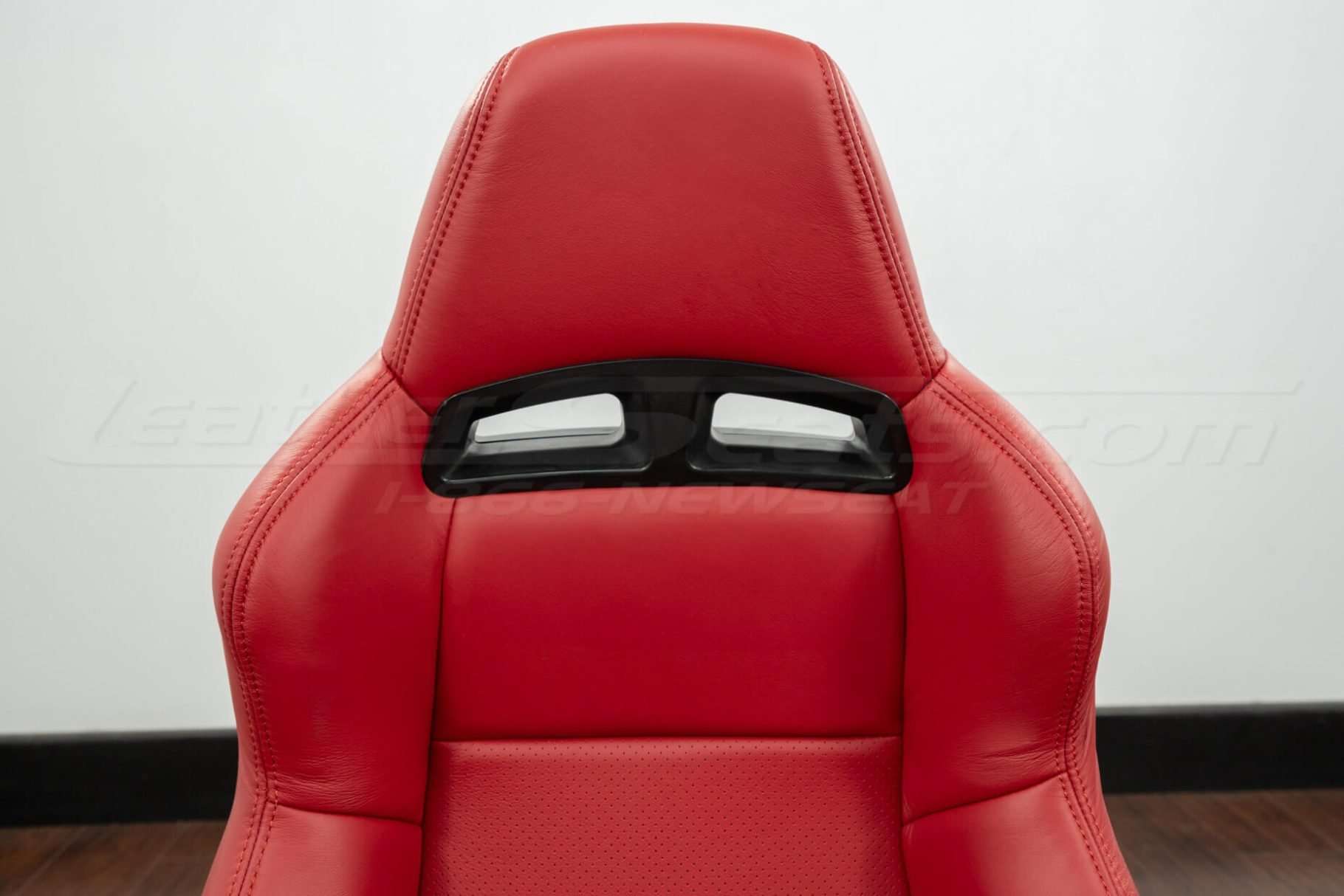 Headrest section of installed backrest upholstery for Dodge Viper